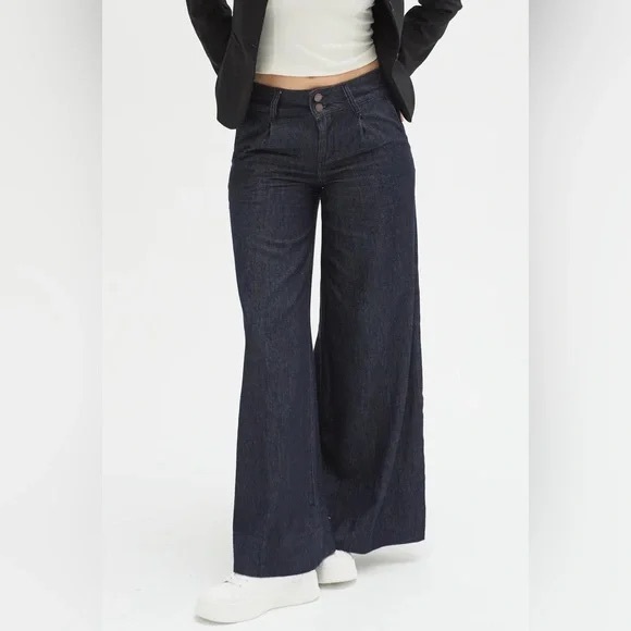 NEW-Danbury Mint Dark Blue Flare & Wide Leg Jeans - Picture 13 of 14